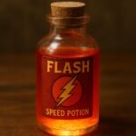 Vintage Flash Speed Potion Glass Bottle
